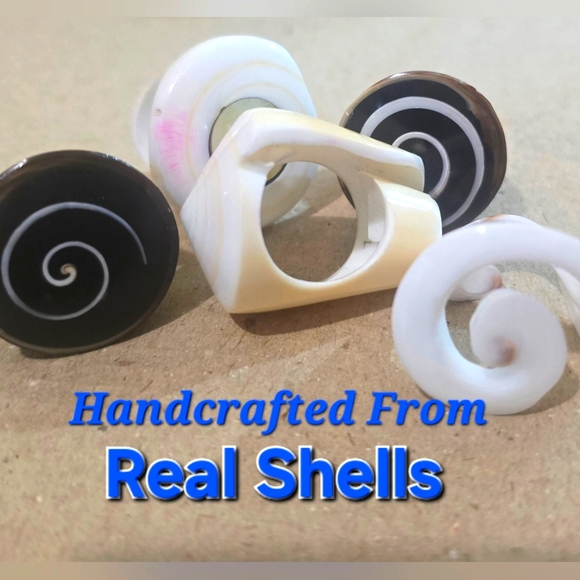 Shell Rings- Handmade From REAL Seashells - Picture 3 of 5
